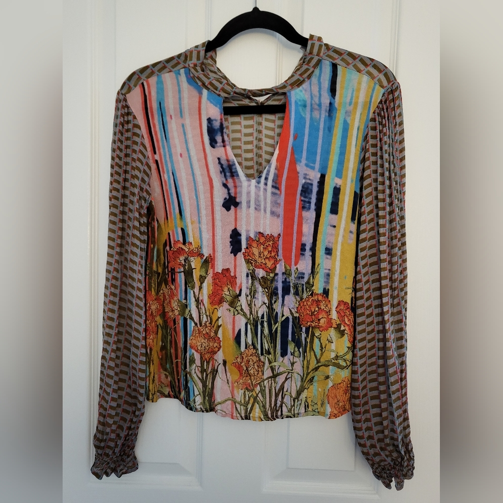 Floral and patterned top